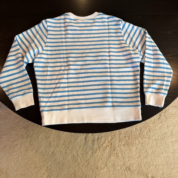 Lilly Pulitzer Ballad Sweatshirt in Lunar Blue Striped Green Embroidered Logo - Picture 5 of 12